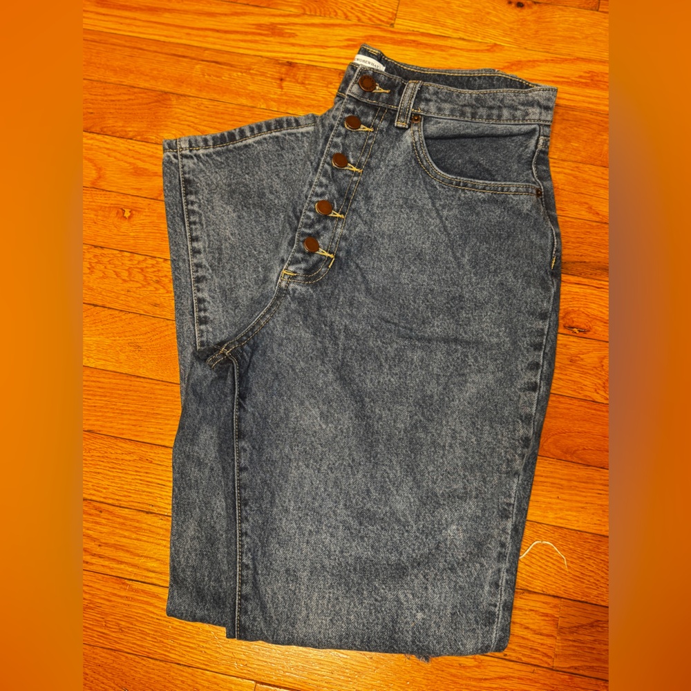 WeWoreWhat Straight Leg Jeans in Dark Blue
